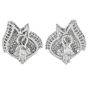 Estate 9.00cts Diamond 1970s 18K Gold Ribbon Fold Statement Earrings-Dover Jewelry