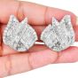 Estate 9.00cts Diamond 1970s 18K Gold Ribbon Fold Statement Earrings-Dover Jewelry