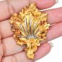 Vintage Buccellati 18K Gold Hand Engraved Layered Leaf Brooch-Dover Jewelry
