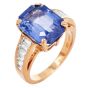 Vintage GIA 10.18cts No-Heat Sapphire Diamond 18K Engagement Ring|Dover Jewelry|