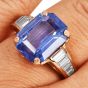 Vintage GIA 10.18cts No-Heat Sapphire Diamond 18K Engagement Ring|Dover Jewelry|