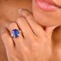 Vintage GIA 10.18cts No-Heat Sapphire Diamond 18K Engagement Ring|Dover Jewelry|