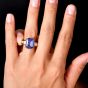 Vintage GIA 10.18cts No-Heat Sapphire Diamond 18K Engagement Ring|Dover Jewelry|