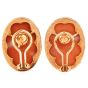 Mario Buccellati Coral Vintage 1960s 18K Gold Oval Statement Earrings-Dover Jewelry