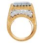 Mario Buccellati Vintage Diamond GIA Aquamarine 18K Gold Cocktail Ring