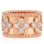 Van Cleef & Arpels Perlée Clover Diamond 18K Rose Eternity Ring-Dover Jewelry