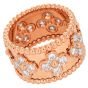 Van Cleef & Arpels Perlée Clover Diamond 18K Rose Eternity Ring-Dover Jewelry