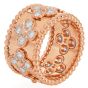Van Cleef & Arpels Perlée Clover Diamond 18K Rose Eternity Ring-Dover Jewelry