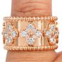 Van Cleef & Arpels Perlée Clover Diamond 18K Rose Eternity Ring-Dover Jewelry