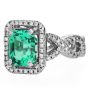 GIA Colombian Emerald No Oil 3.25cts Diamond 18K Gold Engagement Ring|Dover Jewelry|