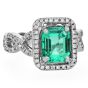GIA Colombian Emerald No Oil 3.25cts Diamond 18K Gold Engagement Ring|Dover Jewelry|