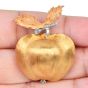 Vintage Buccellati Rigato 18K Three-Tone Gold Apple Brooch Pin-Dover Jewelry