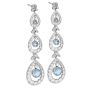 Tiffany & Co. Aquamarine Diamond Platinum Dangle Drop Earrings-Dover Jewelry