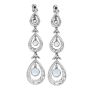 Tiffany & Co. Aquamarine Diamond Platinum Dangle Drop Earrings-Dover Jewelry