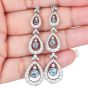 Tiffany & Co. Aquamarine Diamond Platinum Dangle Drop Earrings-Dover Jewelry
