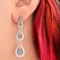 Tiffany & Co. Aquamarine Diamond Platinum Dangle Drop Earrings-Dover Jewelry