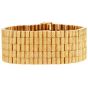 Vintage Heavy 18K Yellow Gold Solid  Bark-Finish Link Bracelet |Dover Jewelry|