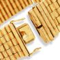 Vintage Heavy 18K Yellow Gold Solid  Bark-Finish Link Bracelet |Dover Jewelry|