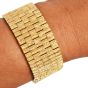 Vintage Heavy 18K Yellow Gold Solid  Bark-Finish Link Bracelet