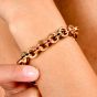 Italian Circular 18K Yellow Flexible enameled Link Bracelet