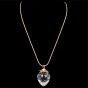 Donald Pollard Steuben Strawberry Crystal Gold Necklace