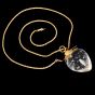 Donald Pollard Steuben Strawberry Crystal Gold Necklace