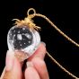 Donald Pollard Steuben Strawberry Crystal Gold Necklace