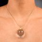 Donald Pollard Steuben Strawberry Crystal Gold Necklace