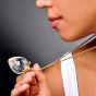 Donald Pollard Steuben Strawberry Crystal Gold Necklace