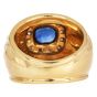 Estate Sapphire 1.34cts Diamond 18K Ridged Dome Cocktail Ring|Dover Jewelry|