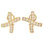 Estate Natural 3.38 Carat Diamond 18K Crisscross Statement Earrings |DoverJewelry|