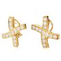 Estate Natural 3.38 Carat Diamond 18K Crisscross Statement Earrings |DoverJewelry|