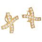 Estate Natural 3.38 Carat Diamond 18K Crisscross Statement Earrings |DoverJewelry|