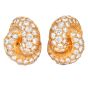 Estate 4.50 Carat Diamond 18K Gold Intertwined Clip-On  Earrings-Dover Jewelry