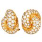 Estate 4.50 Carat Diamond 18K Gold Intertwined Clip-On  Earrings-Dover Jewelry