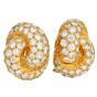 Estate 4.50 Carat Diamond 18K Gold Intertwined Clip-On  Earrings-Dover Jewelry