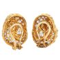 Estate 4.50 Carat Diamond 18K Gold Intertwined Clip-On  Earrings-Dover Jewelry