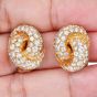Estate 4.50 Carat Diamond 18K Gold Intertwined Clip-On  Earrings-Dover Jewelry