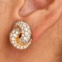 Estate 4.50 Carat Diamond 18K Gold Intertwined Clip-On  Earrings-Dover Jewelry