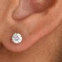 1.50 Carats Classic  Diamond Platinum Studs Earrings