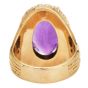 Estate Amethyst 16.98cts Diamond 14K Gold Halo Grooved Cocktail Ring 