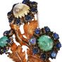 Buccellati Vintage Cabochon Emerald Sapphire 18K Flower Bouquet Brooch-Dover Jewelry