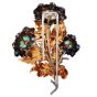 Buccellati Vintage Cabochon Emerald Sapphire 18K Flower Bouquet Brooch-Dover Jewelry