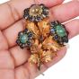 Buccellati Vintage Cabochon Emerald Sapphire 18K Flower Bouquet Brooch-Dover Jewelry