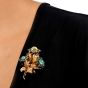 Buccellati Vintage Cabochon Emerald Sapphire 18K Flower Bouquet Brooch-Dover Jewelry