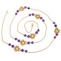 Tiffany & Co. Vintage Amethyst 18K Gold Clover Motif Station Necklace-Dover Jewelry
