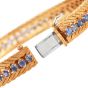Vintage 3.66 carat Sapphire 18K Italian Gold Fancy Link Bracelet |Dover Jewelry|