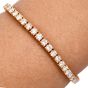 Classic 6.70cts Round Cut Diamond 18K Gold Tennis Line Bracelet