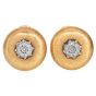 Buccellati  Vintage 18K Gold  Dome Shape Large Button Earrings |Dover Jewelry|