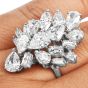  Estate 9.50cts Diamond Cluster Platinum Cocktail Ring